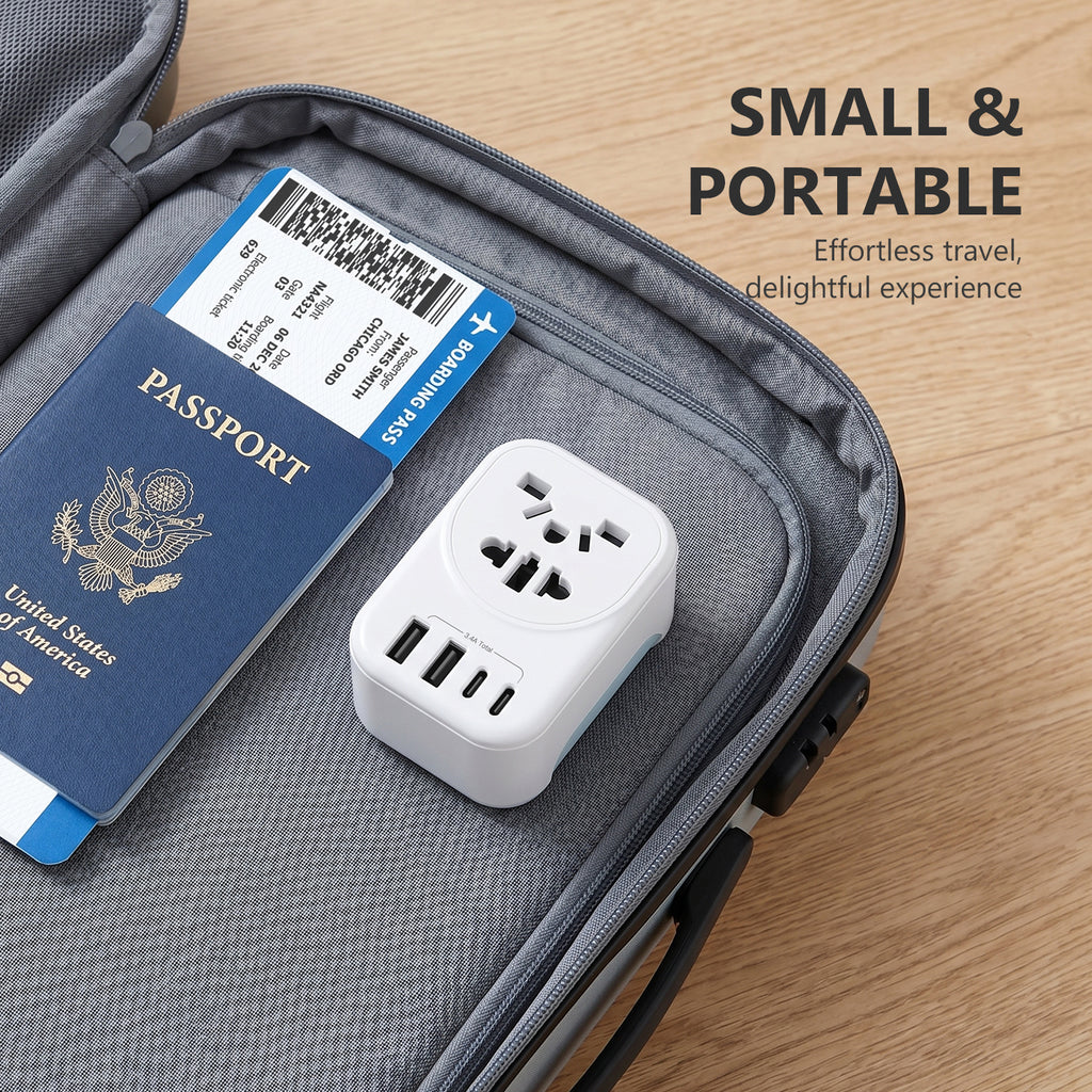 DISGIAN AU Travel Adapter,EU/UK/USA/JP China Italy to AU/NZ Outlet Power Adaptor with 2 USB-C and 2USB-A Port.Portable World to Australia Plug Adapter Compatible with US, UK, EU, JP,CN Plug